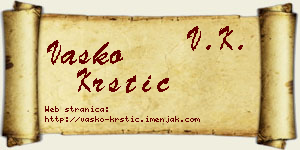 Vasko Krstić vizit kartica